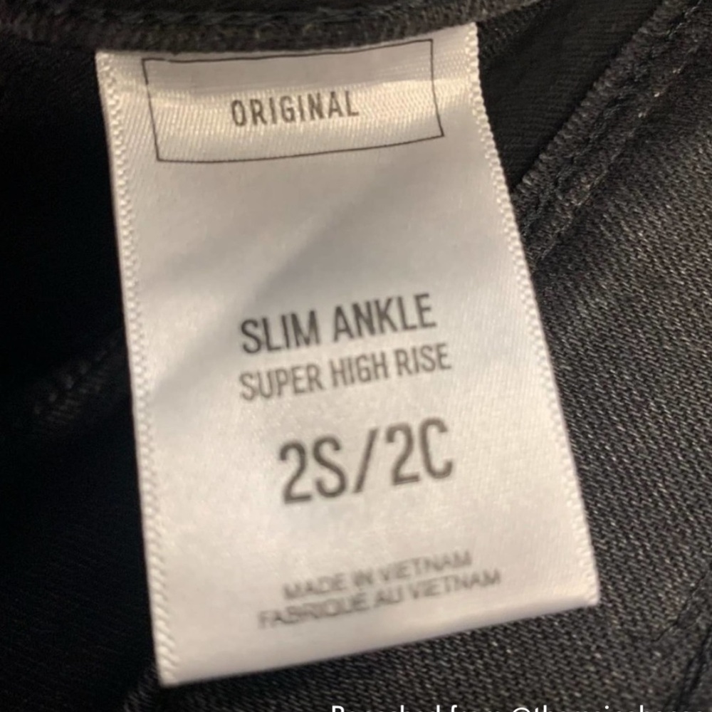 Express Black Slim Ankle Super High Rise Raw Hem Jeans - Picture 8 of 9